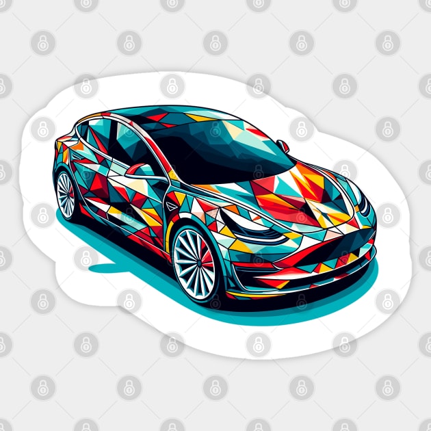 Tesla Model 3 Sticker by Vehicles-Art